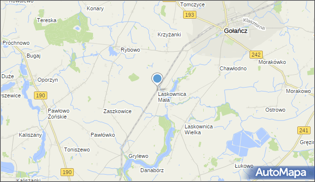 mapa Laskownica Mała, Laskownica Mała na mapie Targeo